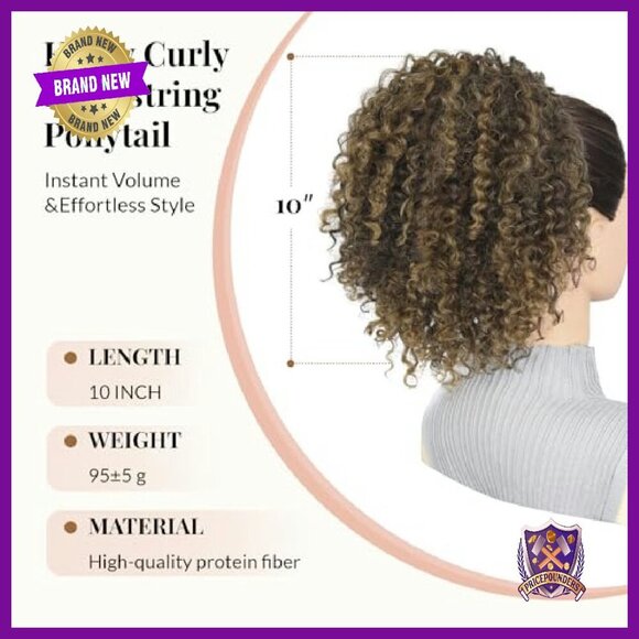 10-Inch Afro Puff Ponytail Extension with 4 Invisible Clips main image 5